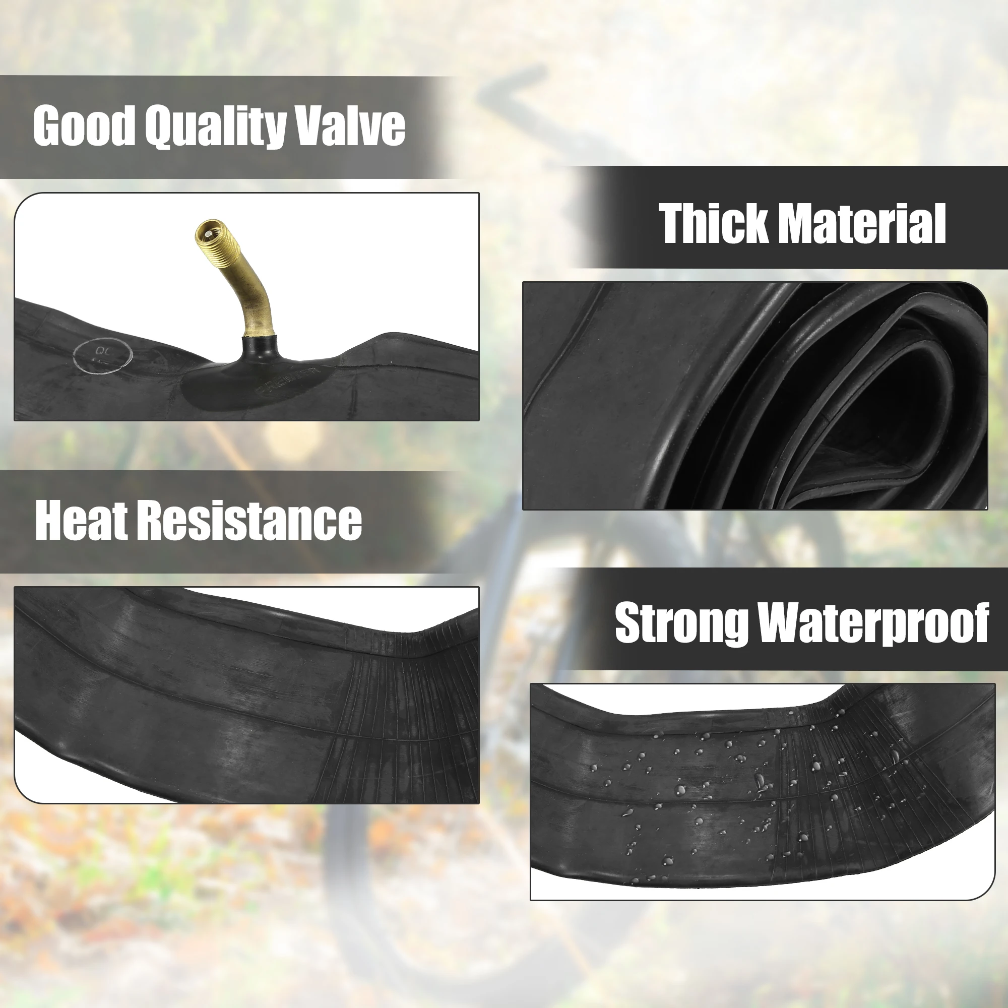 X Autohaux Bicycle Tire Tube 12 14 16 18 20 26 inch  Inner Tubes Schrader Tyres 1.75/2.215 Inch Width Cycling Tire Rubber Tube