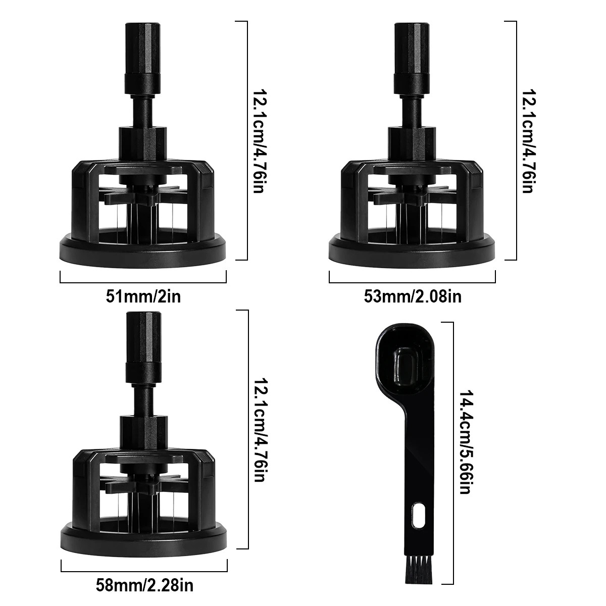 Adjustable Depth Espresso Coffee Stirrer Tool with Coffee Scoop, Professional Espresso Stirring Distribution Tool 51mm/53mm/58mm