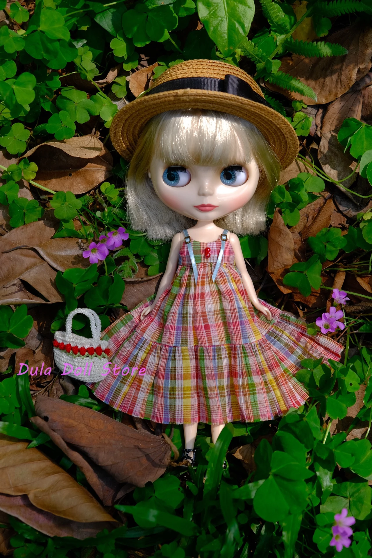 Dula Vestiti per le bambole Vestito estivo Gonna a quadretti colorati Blythe ob24 ob22 Azone Licca ICY JerryB 1/6 Bjd Accessori per bambole