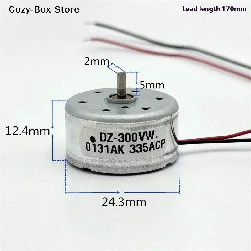 [ZY]3V-6V 3.7V 5V 6V 7550RPM 24mm Round 300 Micro DC Motor Spindle 2mm Shaft For DIY Toys/Solar Power Models/Fan Projects[ZY]