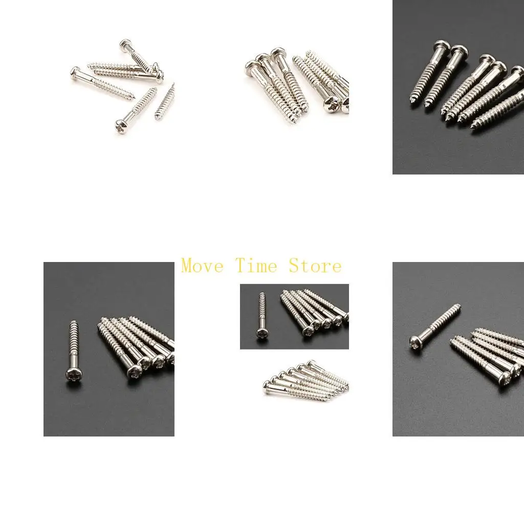 92ME 6Pcs Tremolo System Bridge Tailpiece Mounting Screws with Notch Guitar Accessory