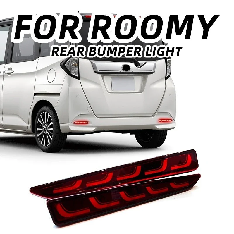 2Pcs Car Rear Bumper Light Reflector Rear Fog Lamp Modified LED Streamer Steering Driving Brake Lights For TOYOTA TANK ROOMY detail image 1