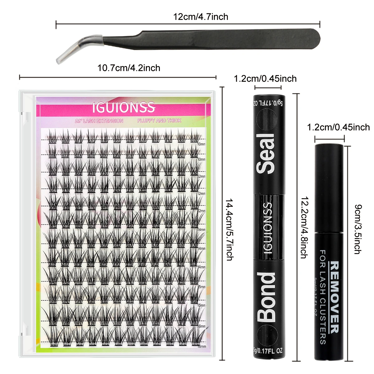 IGUatine-Kit d'extension de cils SS, grappes de cils, pince à épiler fournie, levage de cils, levage de cils, maquillage