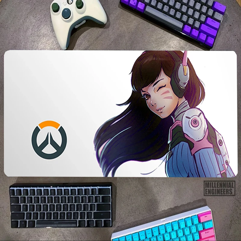 O-Overwatch Game Mouse Pad Desk Mat Keyboard Premium Mousepad Office Accessories Big Mousepepad Gaming Mats Gamer Extended Large
