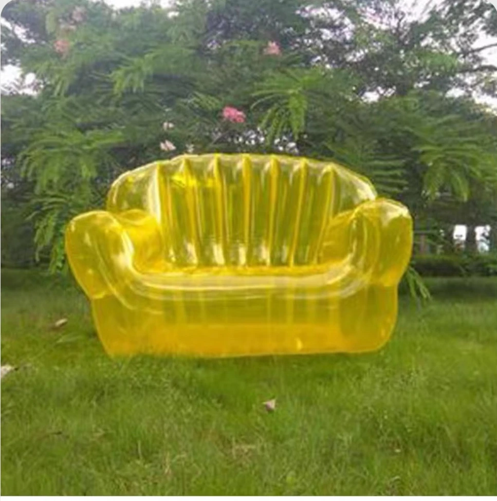 high quality factory custom crystal clear pvc inflatable one-seat air sofa chairs for living room bed room office apartment