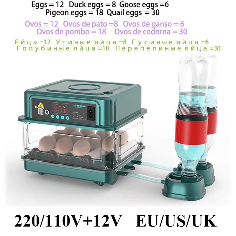 6/12 Hatcher Eggs Incubator Brooder Automatic Farm Incubation Tools Bird Quail Chick Hatcher Farm Hatcher Poultry Hatcher Turner