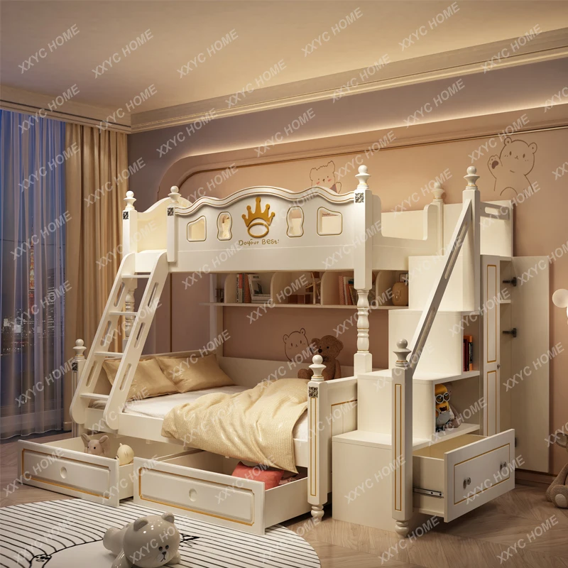 Bunk Bed Girl Princess Bed Bunk Bed Small Apartment Boy Upper and Lower Bunk