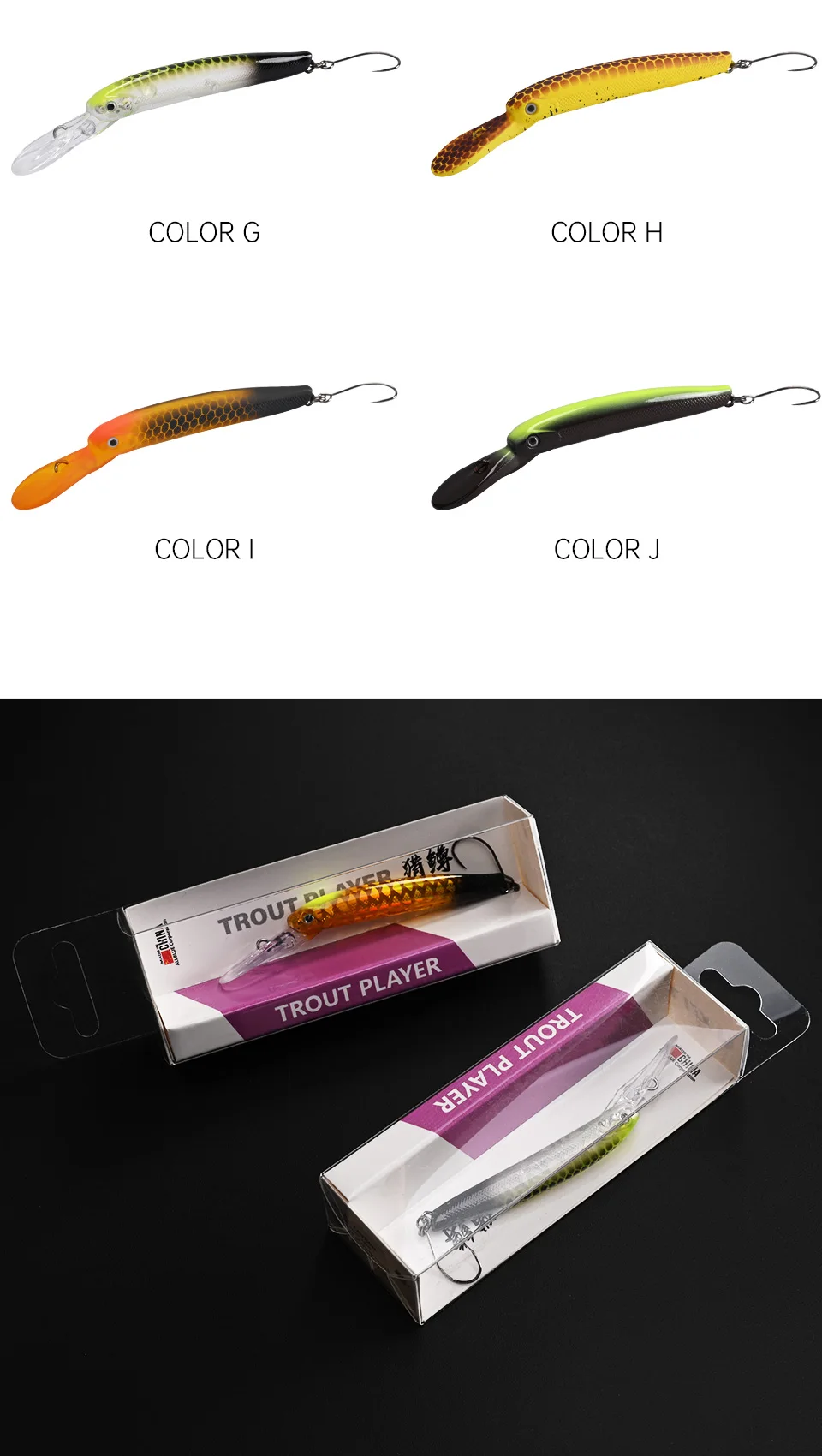 BLUX Trout Player 50mm 2g Schwimmender Slim Minnow Wobbler Angelköder Süßwasser-Crankbait Künstlicher Harter Köder Forellen-Angelzubehör – Detail 9