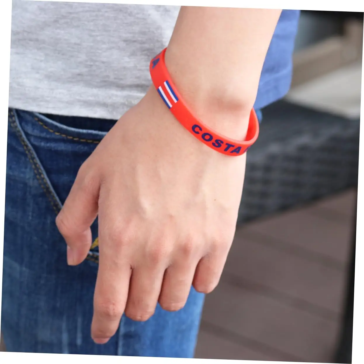 Pulseras de silicona con bandera de Costa Rica para hombres y mujeres, pulseras de juego deportivo, correa de muñeca nacional, banda de goma, accesorios de moda, 2 piezas