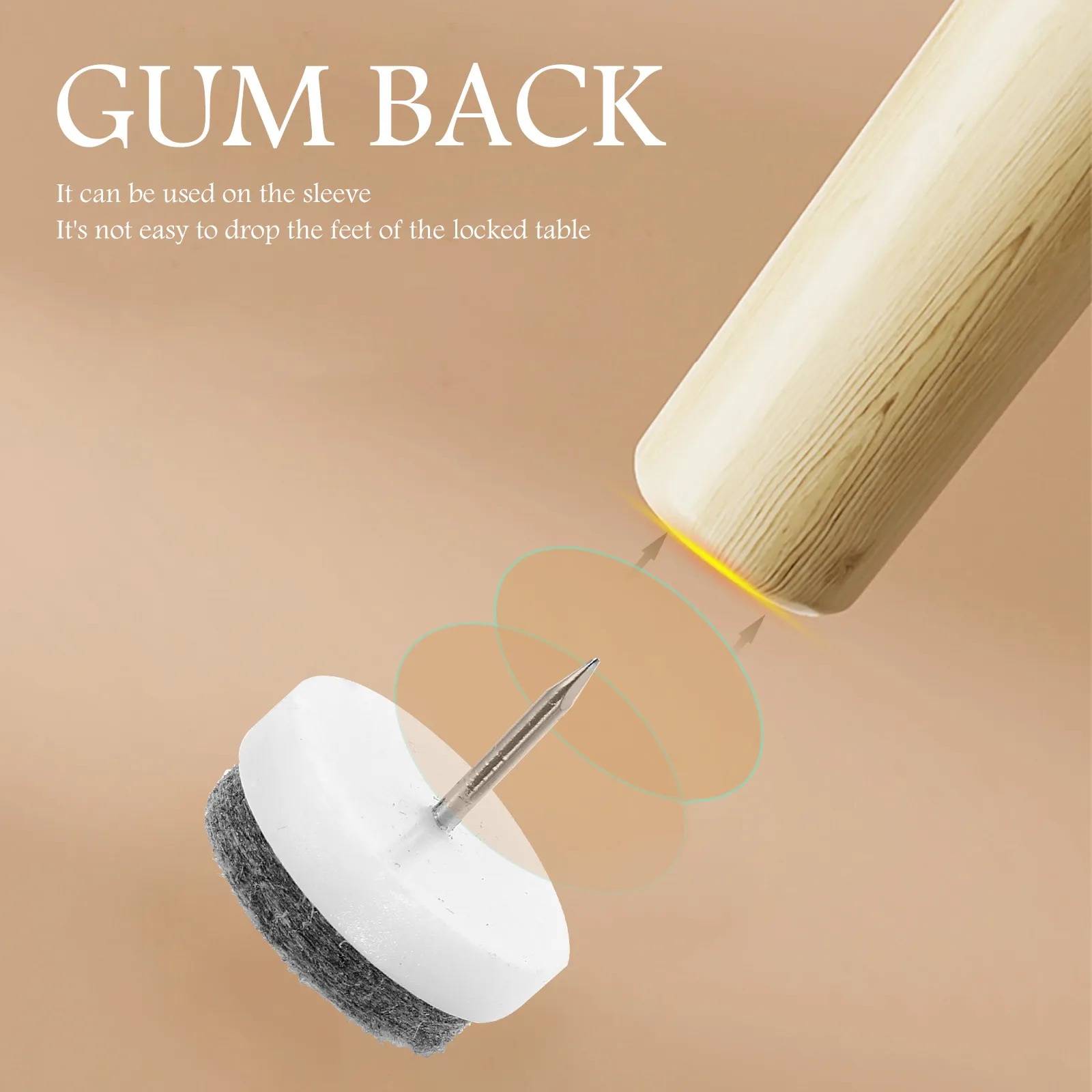 10Pcs Nail-on Furniture Leg Pads Non-Slip Floor Protectors for Hardwood Tile Laminate Floors Chair Table Desk Dresser Cabinet