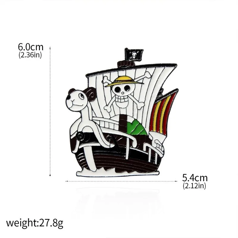 3 stks/set Anime Perifere Een Stuk Broche, Sleutelhanger, Piratenschip Hanger, Strohoed, Luffy Sunny, Wanli Sunshine, Verjaardagscadeau