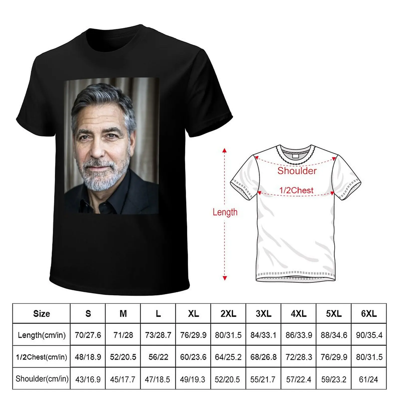 George Clooney Scaled Art T-Shirt plus sizes heavyweights animal prinfor boys oversized men graphic t shirts