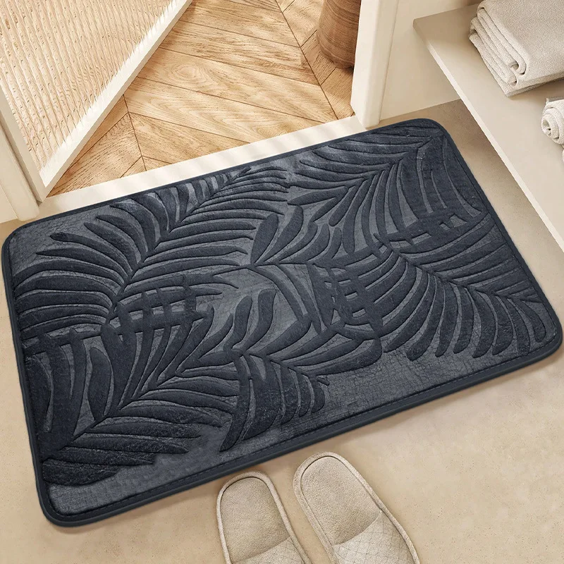 Xiaomi Leaves Bath Mat, Absorbent Memory Foam, Embossed Velvet Carpet, Bathroom Toilet Non-Slip Mat, Quick Dry Bathtub Floor Mat