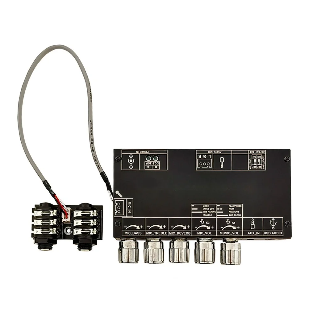 DAM For H2 Isolated For Karaoke Reverb Board Wireless USB Mic Preamp For DSP Howling Dual Input Audio Mixer Module For DIY