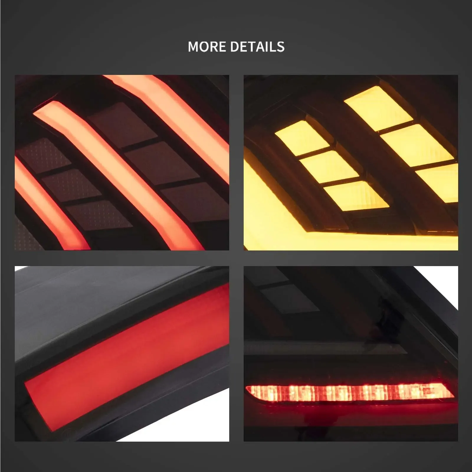 Vland 18-21 Civic 10th Gen (FK4/FK7/FK8) Hatchback II LED Tail Lights With Dynamic Welcome Lighting Smoked