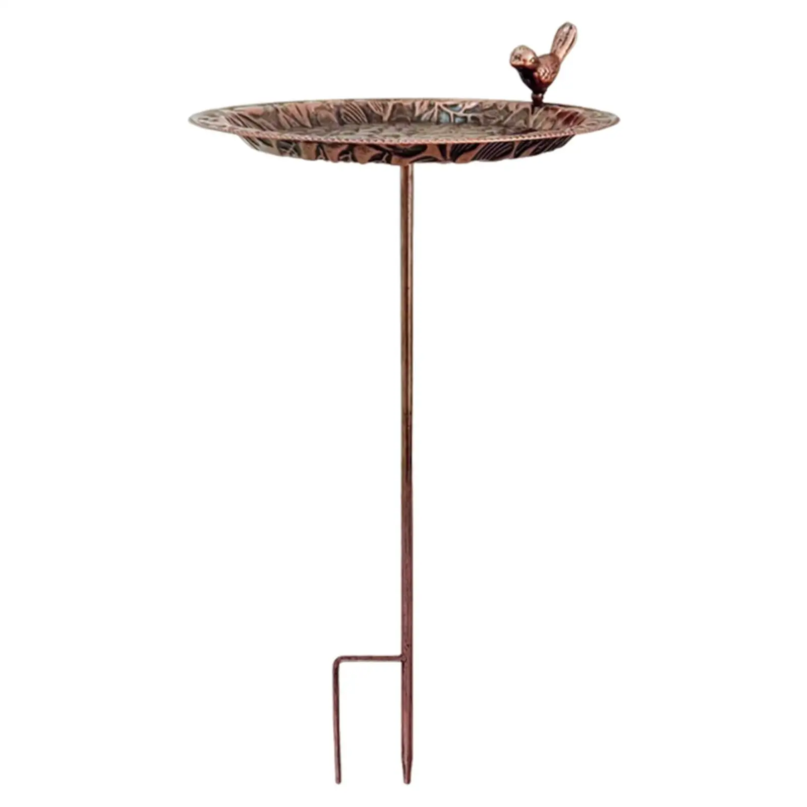 Vintage Design Bird Bath Stable Iron Bird Feeder Bowl Weather Resistant for Outdoor Garden Decoration