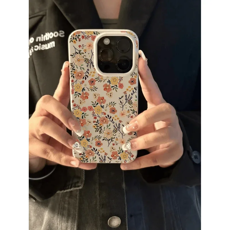 SEIRASSIM Cute flowers shockproof phone case for iphone 16 pro max 15 plus 14 13 11 12 silicone cover for iphone xr xs x 7 8 se2