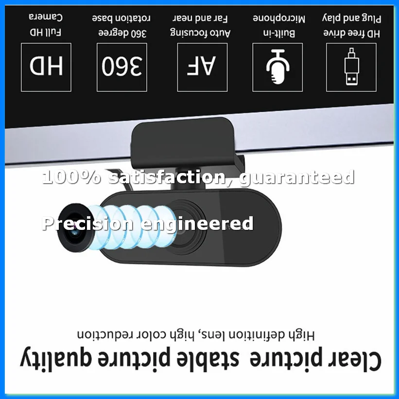 1080P Webcam with Microphone HD Webcam USB Camera for PC Laptop, Zoom, Skype, Facetime, , Linux-A69M