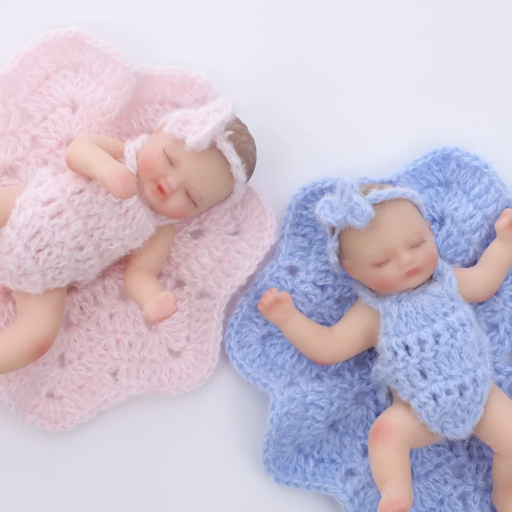 Cloveray 5 بوصة صغيرة واقعية كامل الجسم لينة سيليكون دمية لطيف لمط تولد من جديد دمية طفل لعبة عالية الجودة طفل هدية عيد ميلاد #6