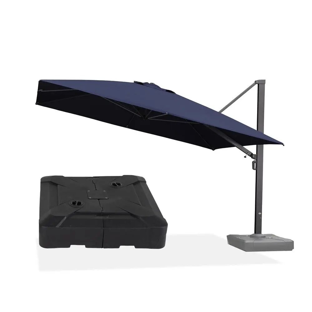 

12 X 12 Square Patio Umbrella with Base Large Offset Hanging Outdoor Cantilever Umbrella Included Base for Garden Deck Backyard