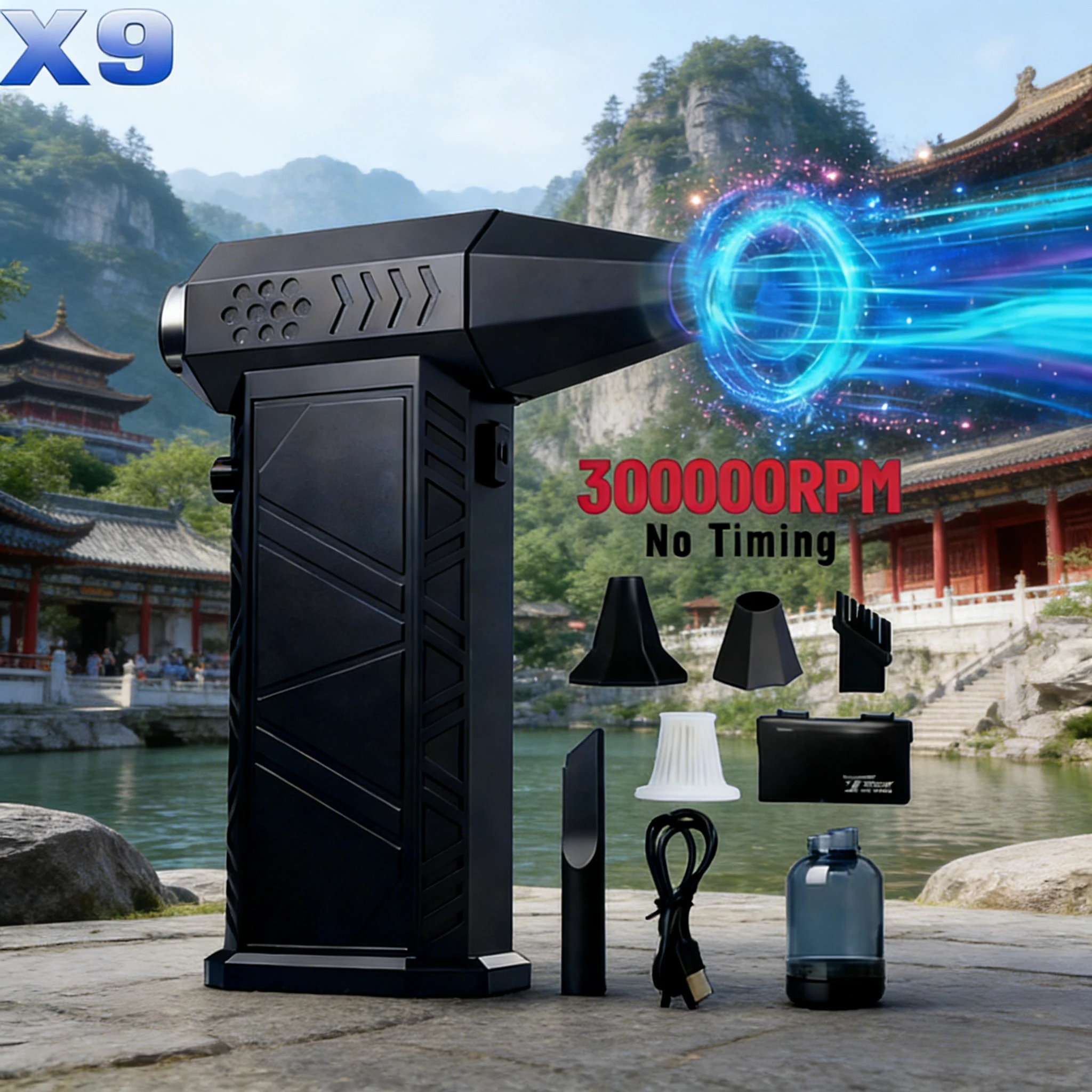 

Электрический воздуходув с разъемом Type-C, 300000 об/мин | Мощный турбовентилятор-пылесос с сильным воздушным потоком