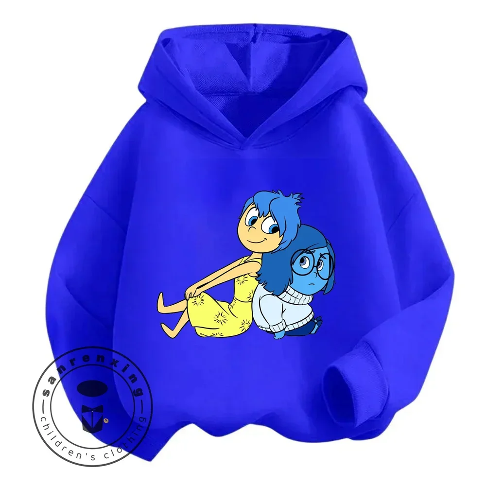 2024 New Cartoon Printed Casual Inside Out Game Animation Perimeter 2D Casual Set Hooded Tops for Boys and Girls