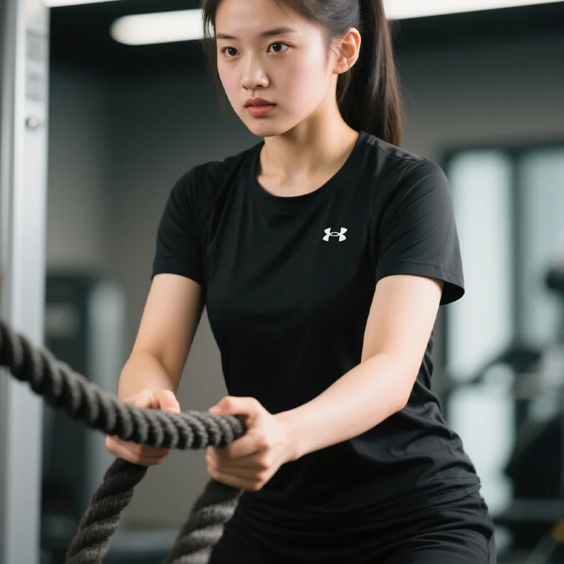 

Женская футболка Under Armour (Underarmour), быстросохнущая спортивная одежда, топ для фитнеса и тренировок, удобный и дышащий, с короткими рукавами 1384231-001