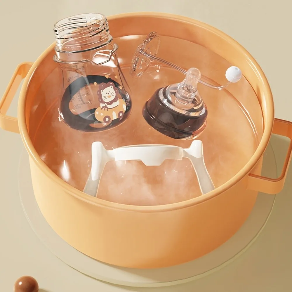 180 مللي/240 مللي زجاجة المحمولة مع مقبض كوب ماء مكافحة الانتفاخ مكافحة السقوط سيليكون زجاجة بقشة تغذية العرض