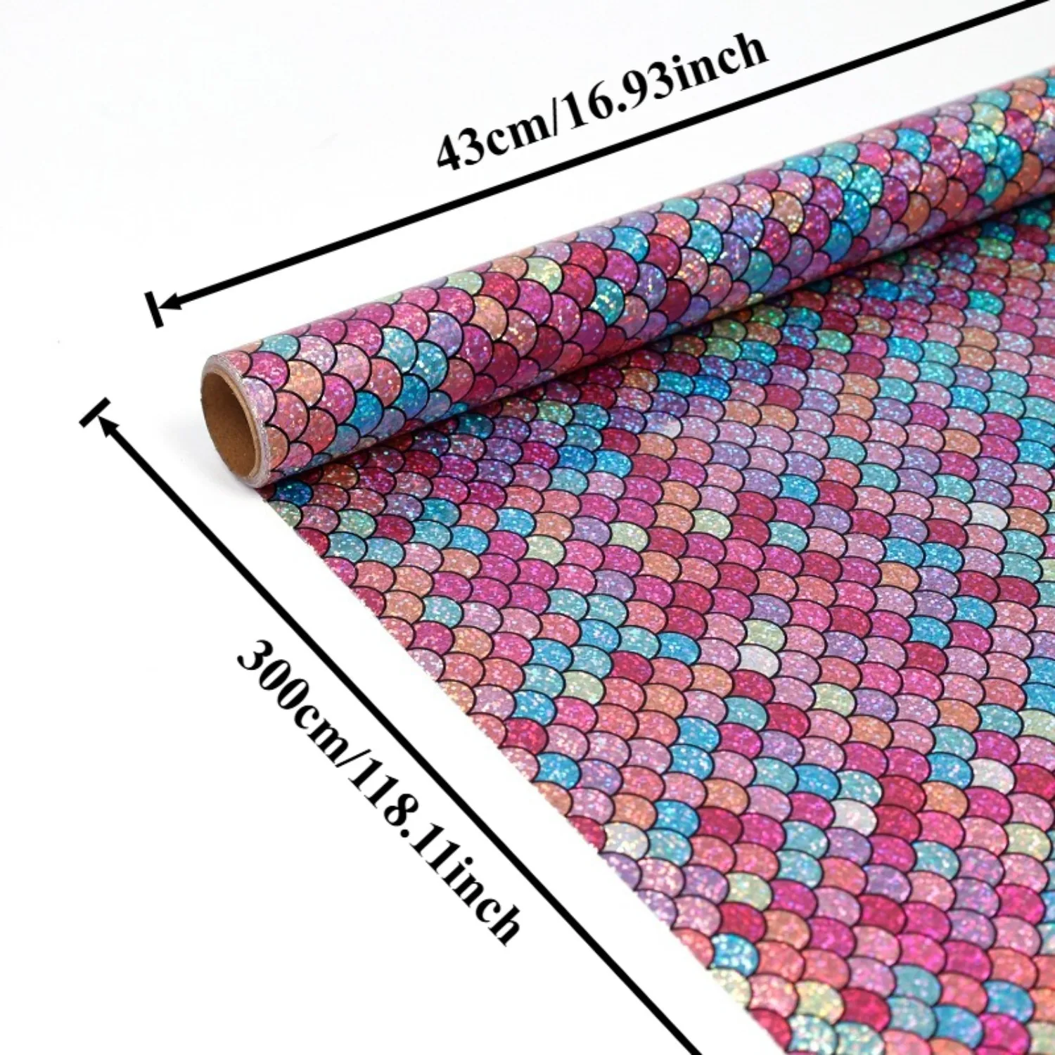 Meerjungfrauen-Geschenkpapier, Fischschuppen-Geschenkpapier - Recycelbares Papier, Geeignet für Geburtstage und Partys (43x300 cm) – Detail 6