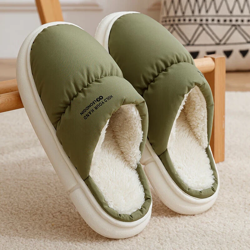 Women's Slippers Cotton Slippers Solid Color Simple Couple Style Thick Soled Autumn and Winter Indoor Home Furnishing