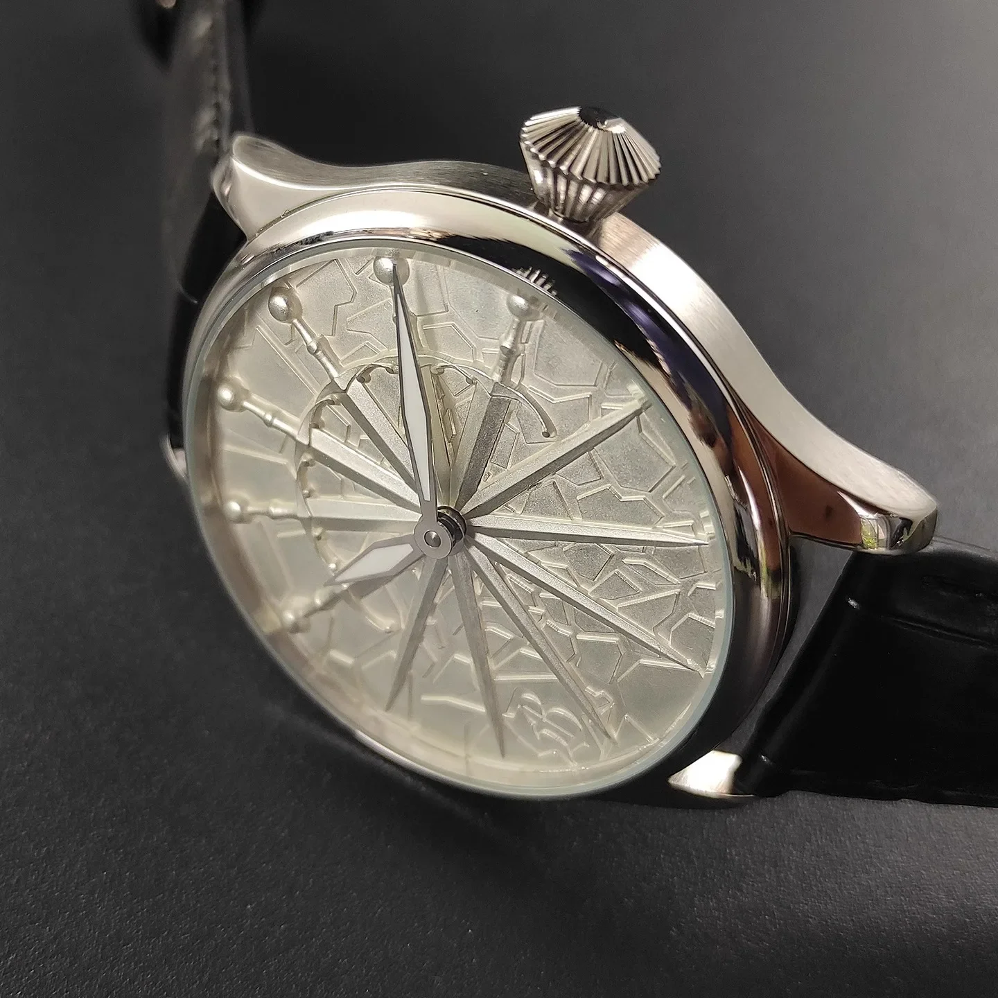 Vakuy ساعة عسكرية ميكانيكية يدوية 42 ملم للرجال ستة أوردة Excalibur Dafei Seagull ST3601 Jones Sword Swiss قوية مضيئة