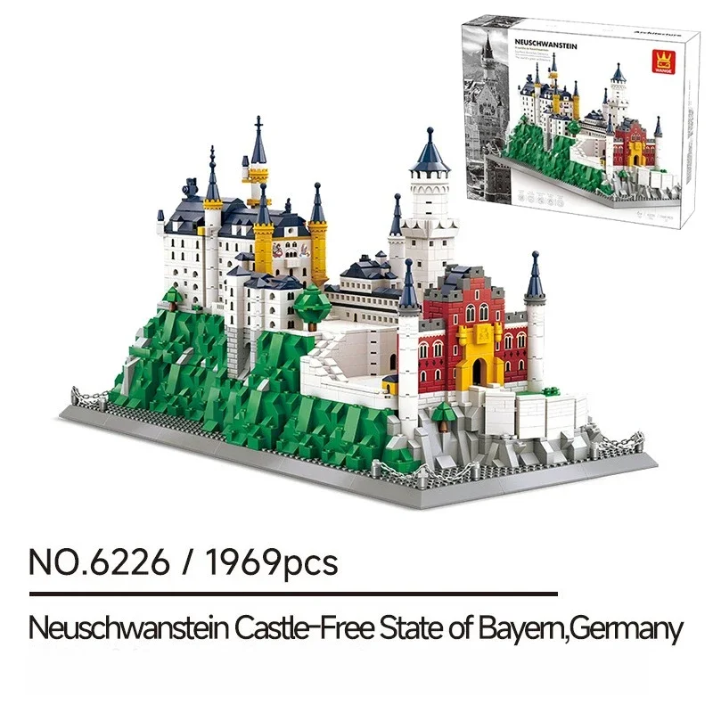 

1969PCS Creative Neuschwanstein Castle-Germany Building Blocks Architecture Construction Bricks Toy Good Gift for Friends