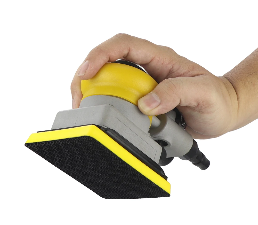 HIFESON Grindering Machine Car Air Sander Polisher With 20Pcs Sandpaper Pneumatic Cars Polishing Grinder Tool Square 70*100mm