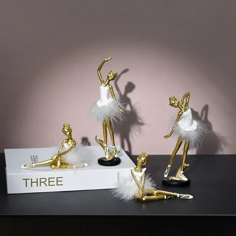 Scandinavische stijl Ballet Dans Ambachten Hars desktop model ornamenten Action figure standbeeld Collectie Home decor speelgoed Cadeau