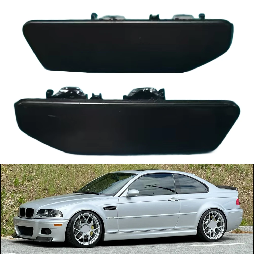 Front Headlight Washer Cover Cap 61677069427 61677069428 For BMW For E46 3-Series For M3 For Coupe For Facelift Black ABS Nozzle