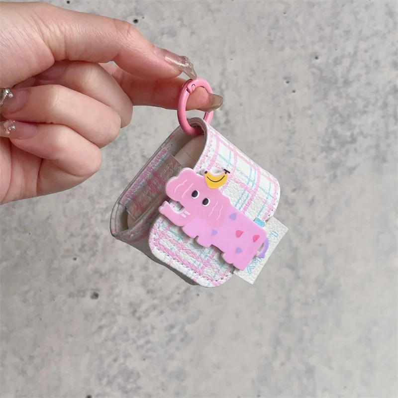 Caso bonito Banana Elephant Headphone para Apple Airpods Pro 2 3 1 4 Airpod 3 4 Capa com Cadeia de Mão, fone de ouvido