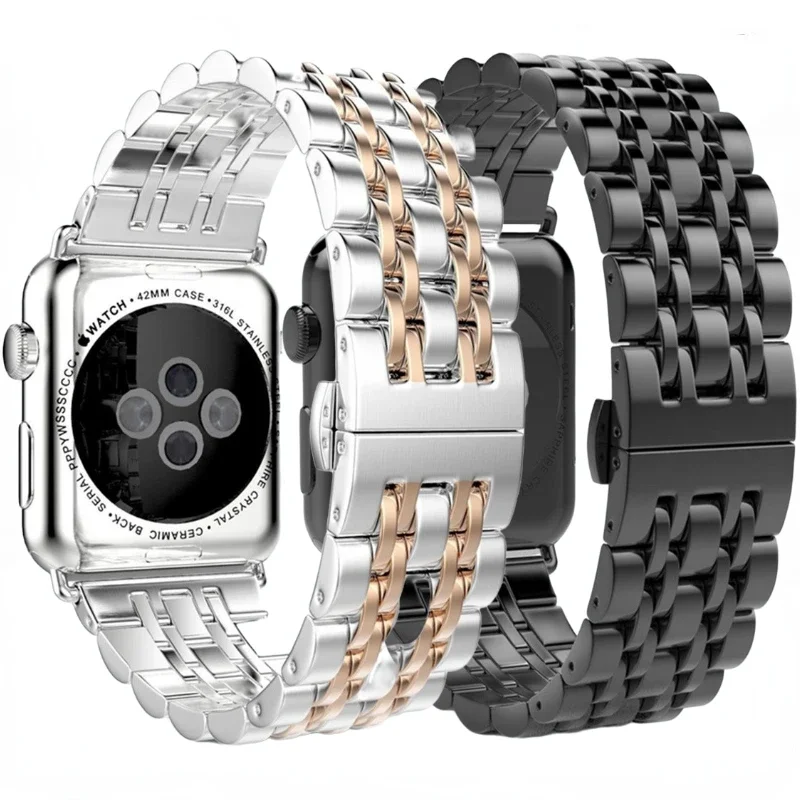 

Металлический ремешок для Apple Watch Ultra/2 49 мм 10 9 8 7 46 мм 45 мм 41 мм браслет из нержавеющей стали iWatch 6 5 4 3 SE 44 мм 40 мм 42 мм ремешок