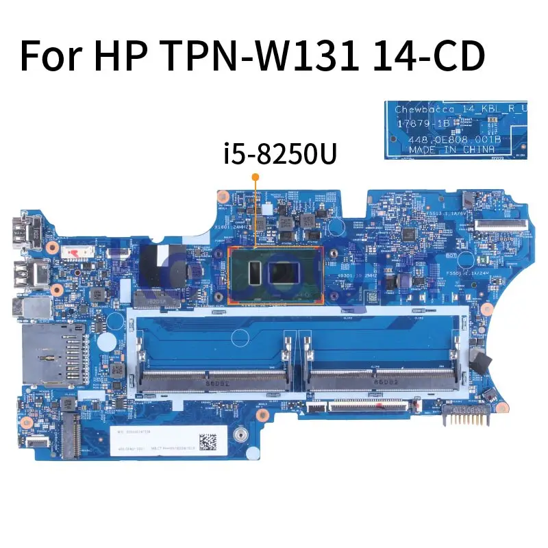 For HP TPN-W131 14-CD i5-8250U Notebook Mainboard 17879-1B SR3LA DDR4 Laptop Motherboard