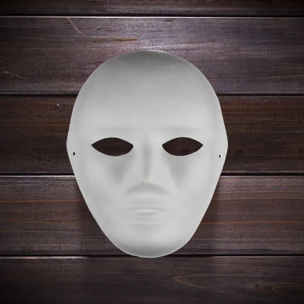 10Pcs Blank Mask Smooth Surface Full Face Mask Paintable Paper Mask DIY Masquerade Mask Cosplay Mask Halloween Props