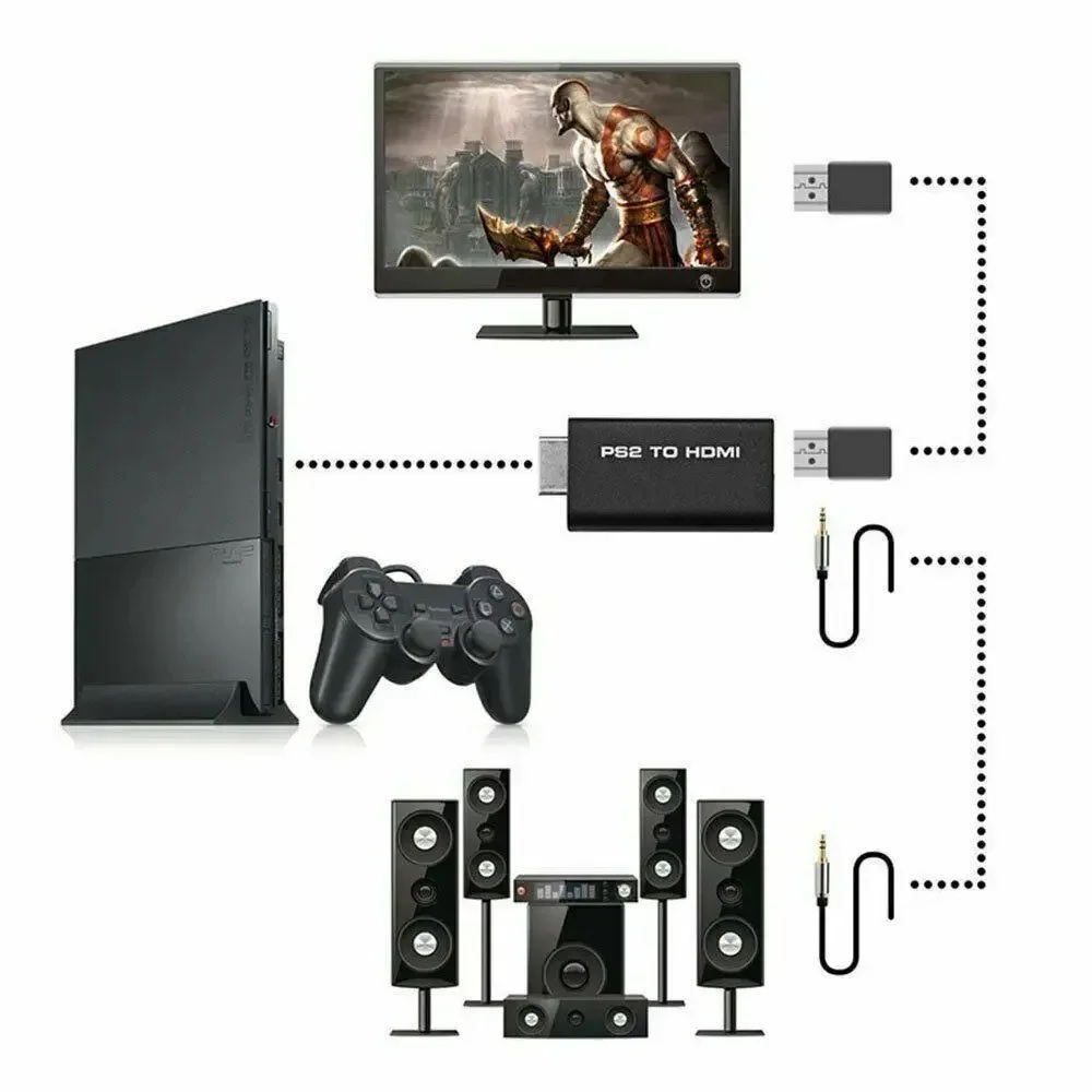 لسوني 2 PS2 إلى HD MI محول محول كابل محول HD