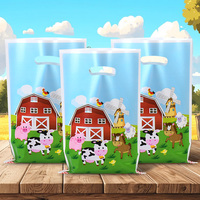 10/20/30Pcs Farm Animal Gift Bags Kids Birthday Party Favors Goodie Treat Bag for guests Candy Cookie Packaging Decor Supplies