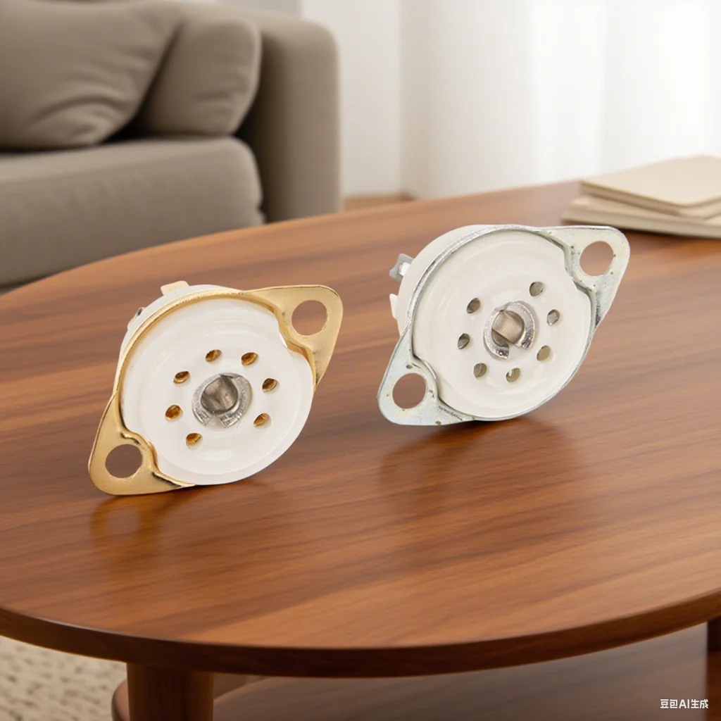 Pair of Ceramic Vacuum Tube Sockets with 7-Pin B7G Base; Suitable for 6Z4/EAA91/EC92, and More; Vintage Sound Amp DIY Mounting.