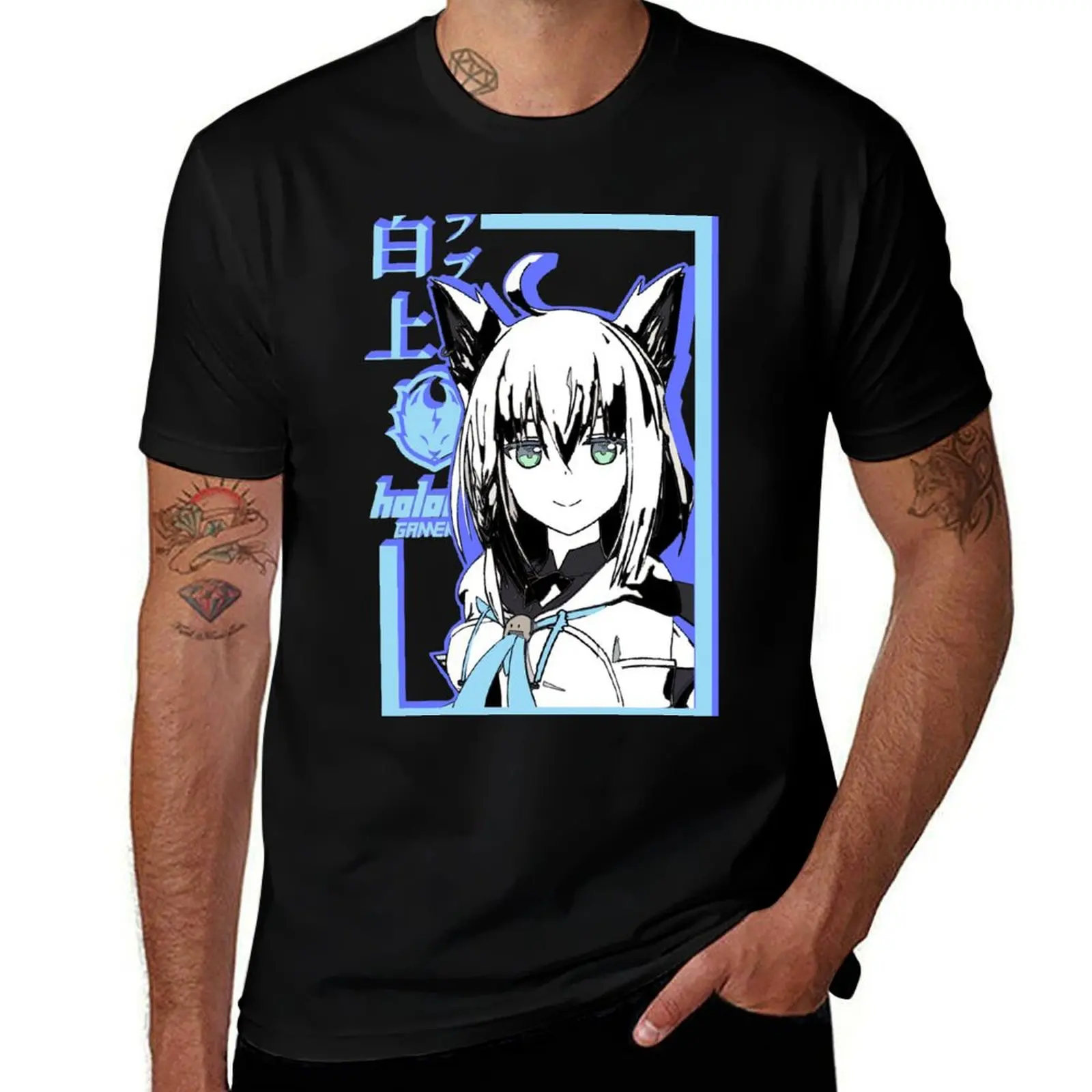 Hololive Gamers Shirakami Fubuki T-Shirt topping cute clothes anime clothes mens champion t shirts