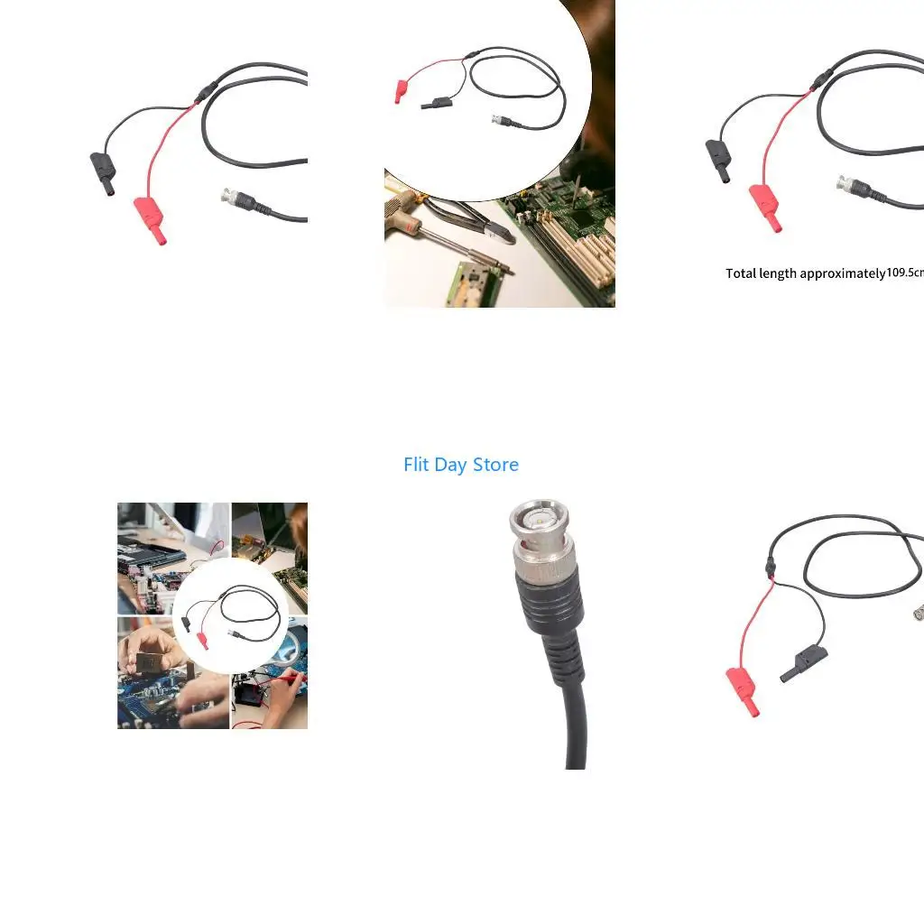 F92C Stackable Banana Plugs Test Leads Cable for Oscilloscopes & Video Surveillances