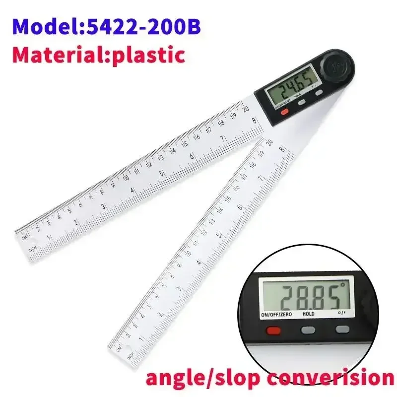 200 Digital Protractor Ruler Electron Goniometer Angle Stainless Steel Standpoint Finder Meter Angle Gauge Measuring Tool Gauge