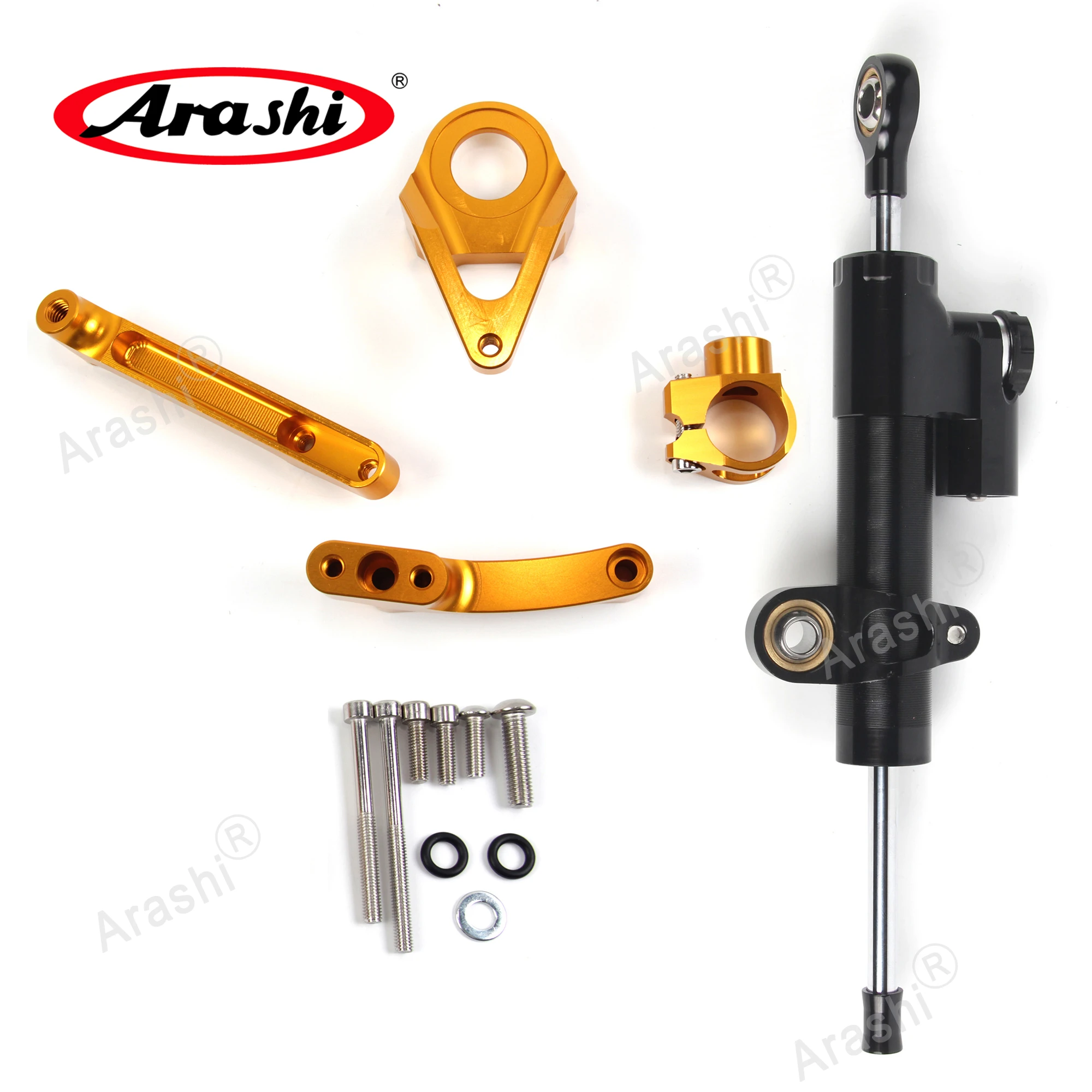 Arashi For SUZUKI GSXR1300 98-16 Steering Damper Stabilizer Bracket Motor Part Aluminium Stainles Steel Gold Silver Black Mount