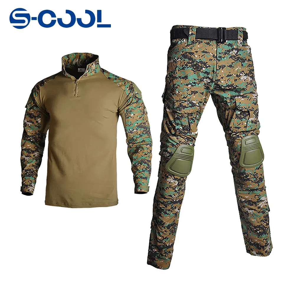 

Men Camo Tactical Suit Tactical Uniform Airsoft Camping Special Force Combat Shirts Pants Militar Soldier Clothes With Pads