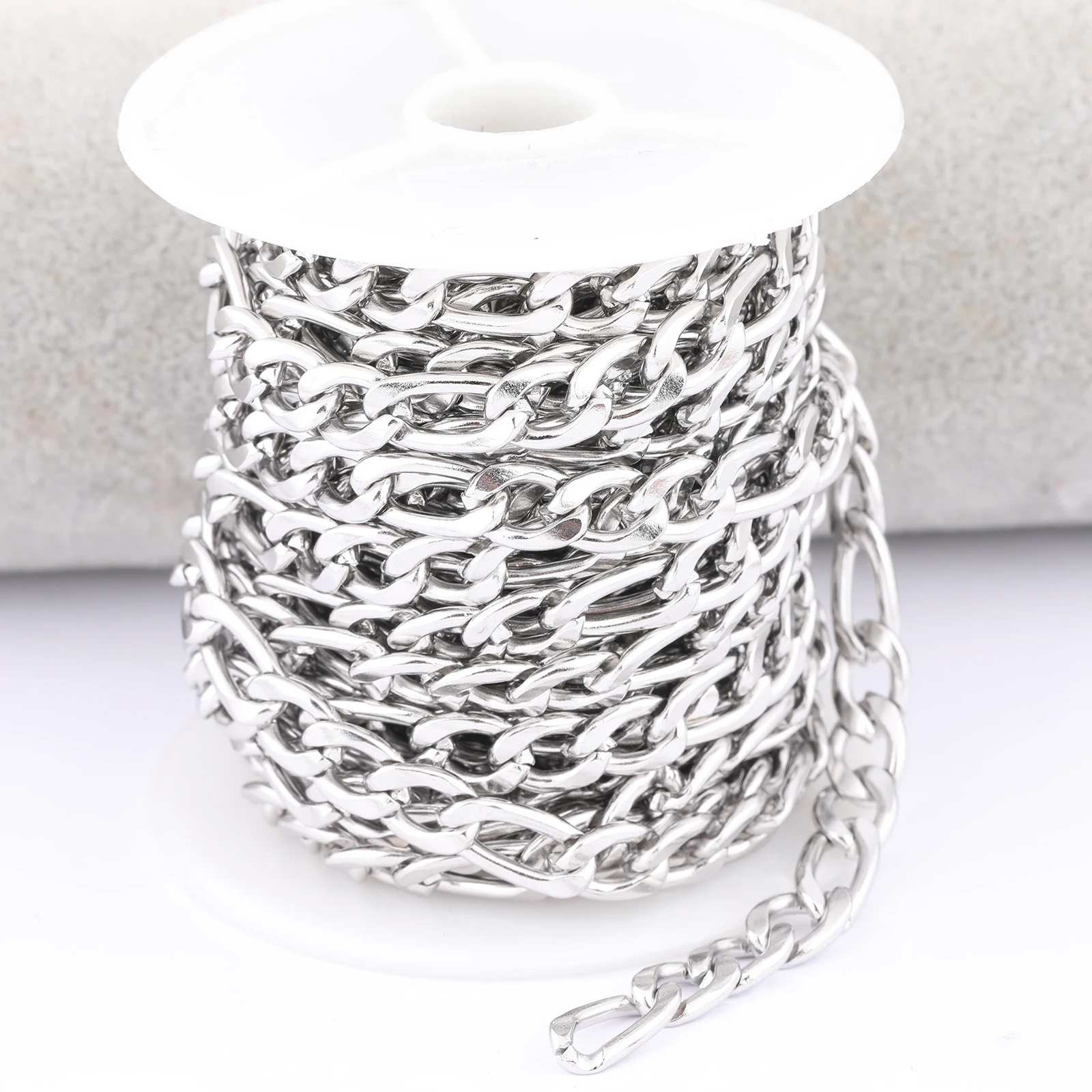 

5meters/Roll Stainless Steel 7mm Wide Link Chains For Jewelry Making Supplies Diy Bracelets Necklace Findings