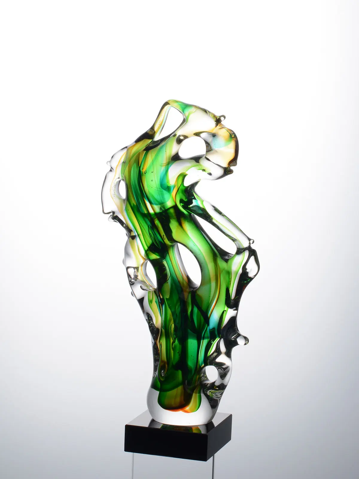Chinese simple and high-end glass ornaments Entrance study room gift ornaments
