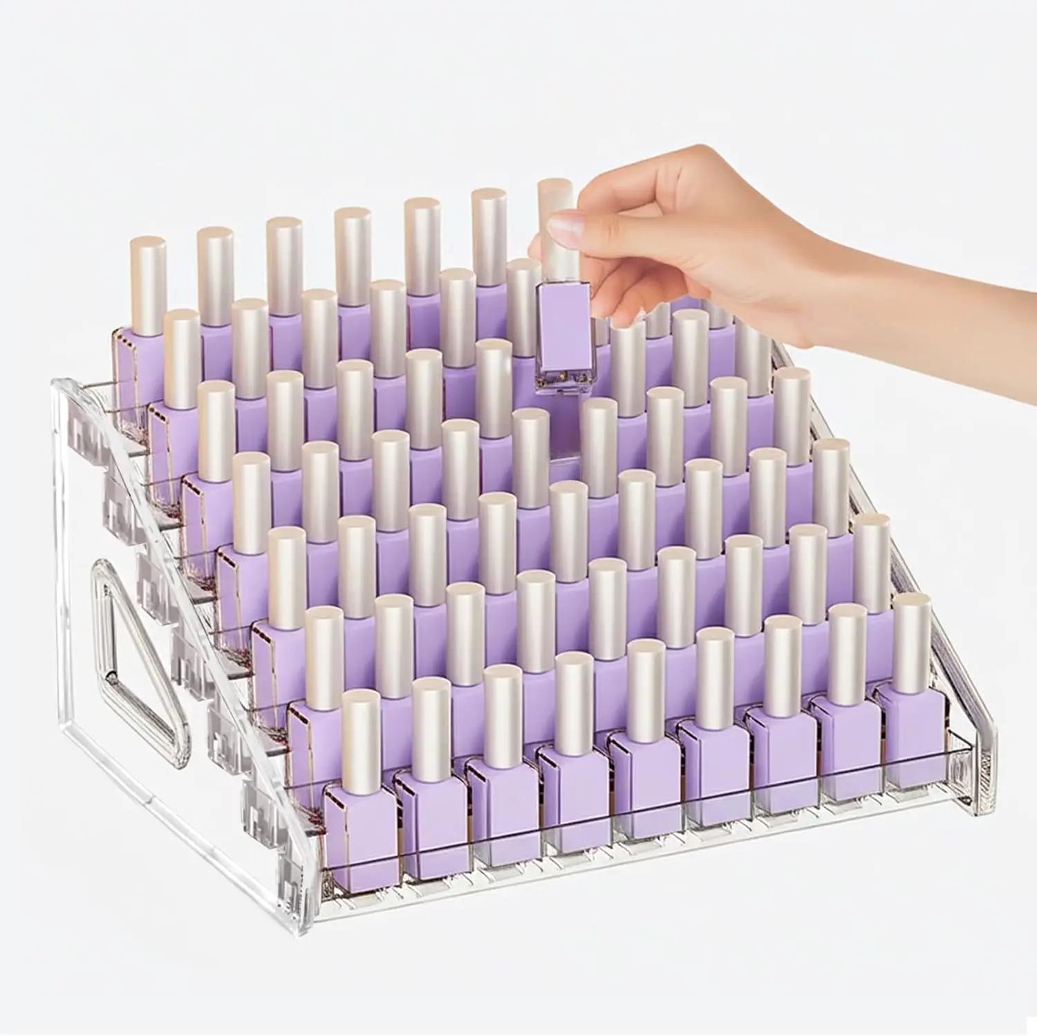 7-Step Nail Polish Storage, Nail Polish Organizer, Transparent Acrylic Nail Polish Holder, Perfume Storage Stand, Display Rack